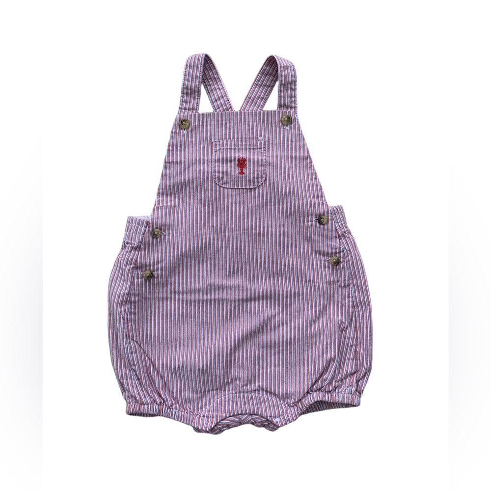 Janie and Jack Size 12-18 Months Red and White Lobster Embroidered Bubble Romper